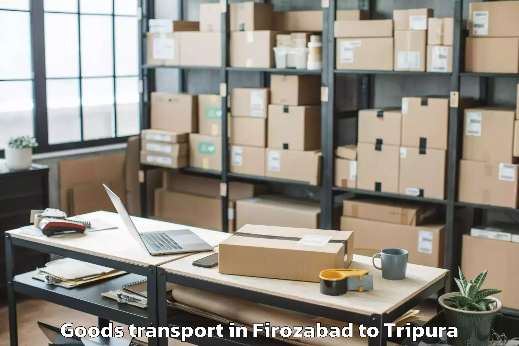 Professional Firozabad to Khowai Goods Transport